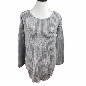 a.n.a. Knit Chunky Sweater, Gray, Silver, XLarge